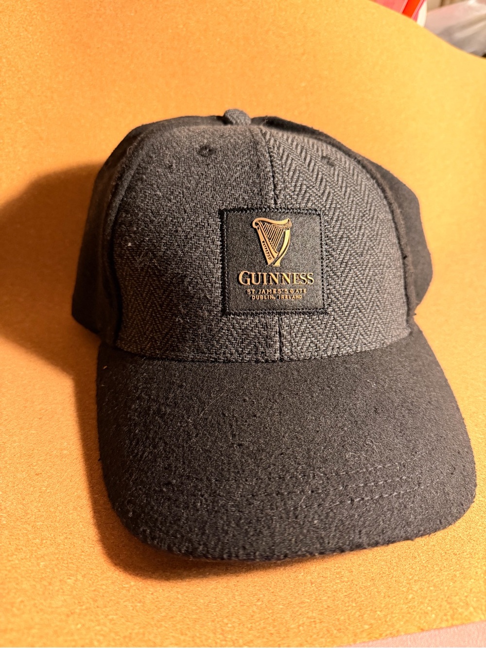 Guinness Black Cap with Gold Embroidered Logo